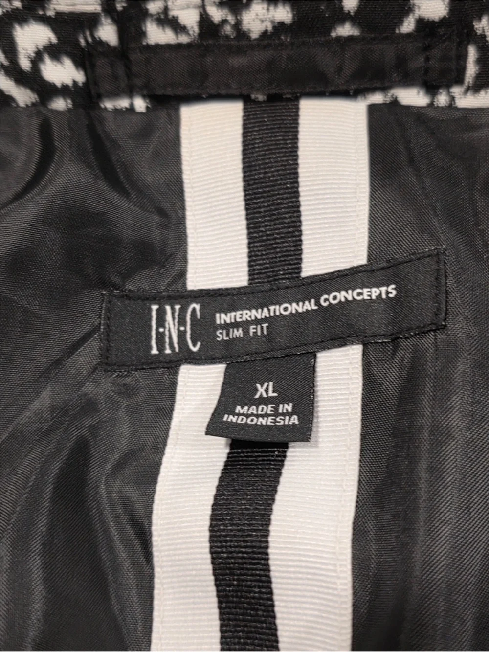 INC International Concepts Morse (Black & White) Sport Coat Blazer SLIM XL 44 46
